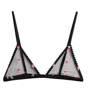 fleur du mal ice cream embroidery triangle bra size xs nwt